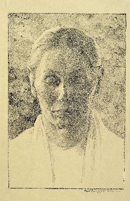 Carl Bantzer, 1857 Ziegenhain - 1941 Marburg, Willinghauser Malerkolonie, Porträt Frau Seng,1915, Lithografie, signiert und Widmung an seinen ...