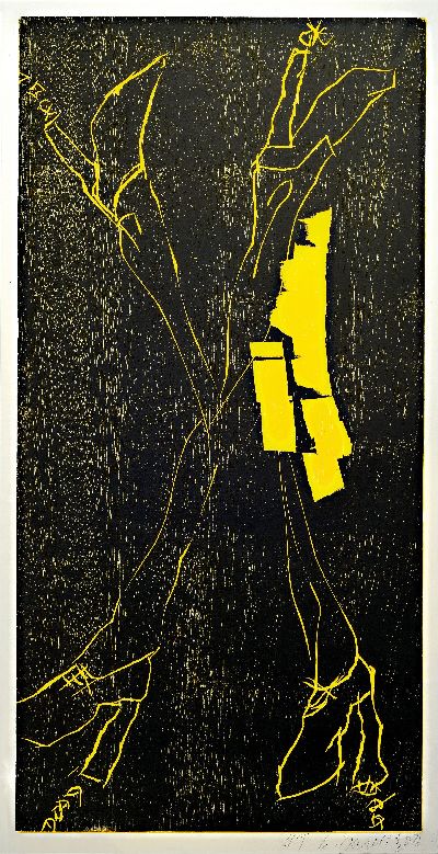 Georg Baselitz, geb. 1938, "Lucio getroffen", Holzschnitt auf Japanpapier von 2016, Auflage 50, num. 49, handsigniert, 105 x 65 cm, ...
