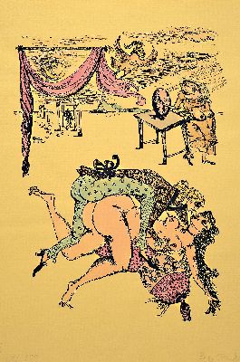 Bele Bachem, 1916-2005, Lithographie 64/100, signiert, Gebrauchsspuren ., ca. 52x42 cm