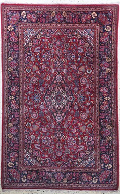 Keschan alt, Persien, Mitte 20.Jhd, Wolle auf Baumwolle, ca. 210 x 133 cm, Mottenfraß, EHZ: 2