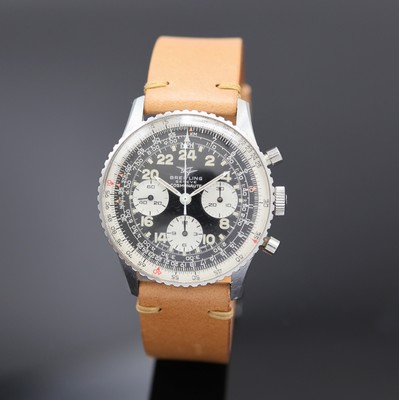 BREITLING Cosmonaute seltener Armbandchronograph Referenz 809, Schweiz um 1965, Handaufzug, 3-teil. Edelstahlgeh. dell., Boden aufgedr., ...