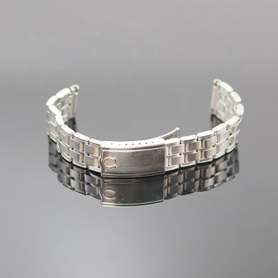 OMEGA vintage Gliederband in Edelstahl Referenz 1119 mit Endlinks 143, 1970er Jahre, genietete Bandelemente, Faltschl., Bandanstoß Breite ca. 18 mm, ...