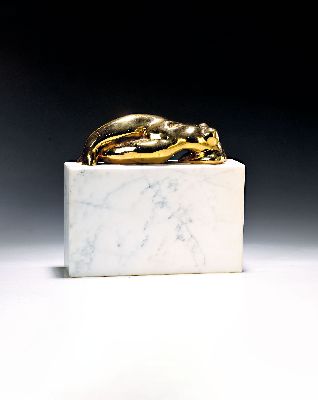 Maximilian Delius, geb. 1958, Silhouette III, Bronzeguß, Marmorsockel, sign. und num. 5/100, Gießerstempel ARA-Kunst, Gesamth. ca. 24cm