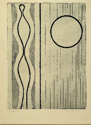 Ernst Geitlinger, 1895 Frankfurt/Main-1972 Seeshaupt, Figur mit Kreis, Radierung, sign. und dat. 1964, bez.: Probedruck, im WVZ Nr. P 749 als eine ...