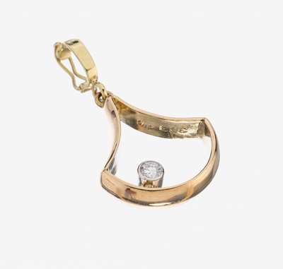 8 kt Gold Brillant-Clipanhänger, GG 333/000, Brillant ca. 0.15 ct feines Weiß/vs, ca. 5.7 g