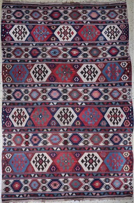 "Kuba"Schirwan Kelim antik, Kaukasus, 19.Jhd, Wolle auf Wolle, ca. 297 x 200 cm, EHZ: 2, (kleine Restaurierungen)