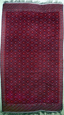Jomud"Palas"Sumakh alt, Turkmenistan, Anfang 20.Jhd, Wolle auf Wolle, ca. 380 x 220 cm, EHZ: 3, (Trittfallten)