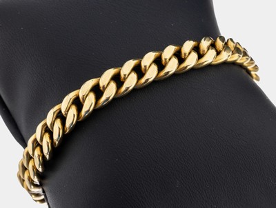 14 kt Gold Armband, GG 585/000, L. ca. 19.5cm, Kastenschloss mit 2 Sicherheitsachten, ca.19.7 g, Friedrich Binder/Mönsheim