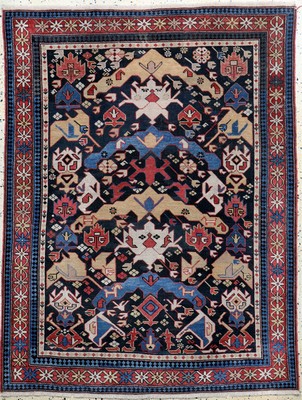 Antiker Schirwan, Kaukasus, 19.Jhd, Wolle auf Wolle, ca. 165 x 126 cm, EHZ: 2, (restauriert)