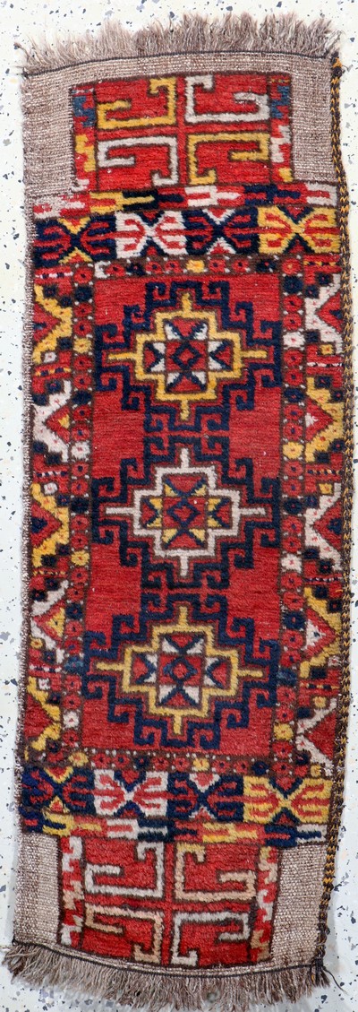 Karakalpak antik, Türkei, um 1900, Wolle auf Wolle, ca. 114 x 42 cm, Mottenfraß, EHZ: 2