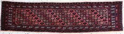 Saryk Torba antik, Turkmenistan, 19.Jhd, Wolle mit"Seide"auf Wolle, ca. 148 x 38 cm, EHZ: 2