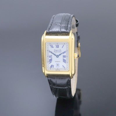 AUGUSTE REYMOND rechteckige Armbanduhr, Schweiz um 2000, Automatik, verg. Metallgeh. m. aufgedr. Edelstahlboden beids. vergl., Schmuckkrone, weißes ...