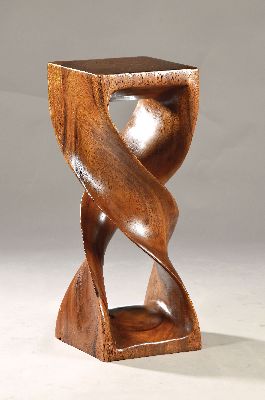 Blumensäule, 20.Jh., Hartholz massiv, H. ca. 76 cm, ca. 30 cm x 30cm