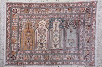 Seiden Kayseri"Saf", Persien, Mitte 20.Jhd,reine Naturseide, ca. 122 x 88 cm, EHZ: 1-2