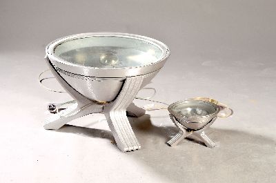 Paar kleine Reflektorstrahler "Laetizia", Bernd Beisse, 2010/20, massives Aluminiumgehäuse, beeinflusst durch die Verwendung der ...