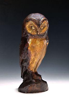 Bruno Bruni, 1935 Gradara, Bronzefigur, Eule auf Sockel stehend, patiniert, signiert, num. 115/250, Gießerstempel Ara- Kunst, H. ca. 29 cm