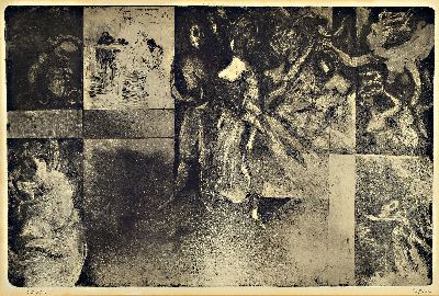 Paul Löffler, 1938 Mannheim bis 1995 Speyer, Aquarell und Radierung, a. Mädchenakt, signiert, ca. 66 x 48 cm, unter Glas, Rahmen, dazu Radierung, ...