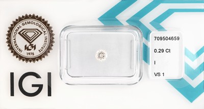 Loser Brillant 0.29 ct l.get.Weiß(I)/vs1, eingeschweißt, IGI-Expertise