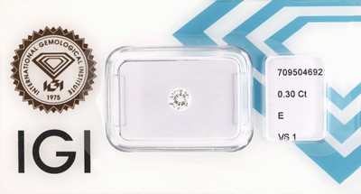 Loser Brillant 0.30 ct hochfeines Weiß(E)/vs1,eingeschweißt, IGI-Expertise