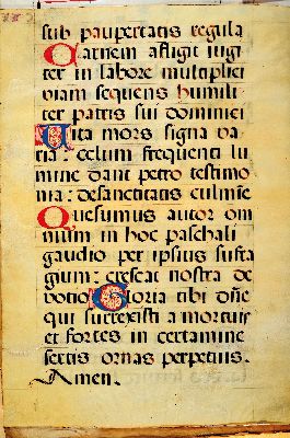 3 große und vier kleinere Antiphonarblätter/ Notenblätter, 16./17. Jh., auf Pergament, z.T. lateinische Textura, schwarze Quadratnotation auf ...