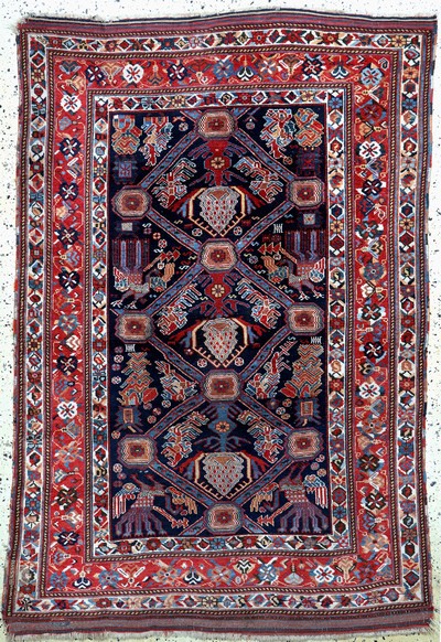 Antiker Afschar, Persien, 19.Jhd, Wolle aufWolle, ca. 180 x 120 cm, EHZ: 2-3, (restauriert)