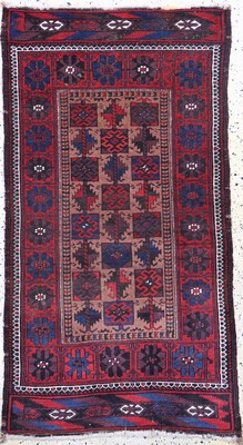 Belutsch antik"Kamel-Wolle", Persien, 19.Jhd, Kamelwolle auf Wolle, ca. 151 x 80 cm,EHZ: 2-3, (oxidiert)