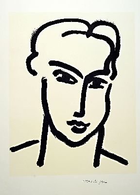 Nach Henri Matisse (1869-1954), Serigraphie,"Grande tete de Katia, 1950-1951", HerausgeberSuccession H.Matisse 1994, im Druck signiert, ...