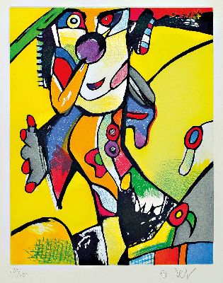 Otmar Alt, geb. 1940, Radierung, Uncle, Pelle, Gelb, handsigniert, 130/150, unter Glas, PP., passende Galerie Rahmung, Ausschnitt. 35 x 27.5 cm, ...