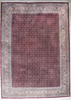 Täbriz fein, Indien, Ende 20.Jhd, Korkwollemit Seide, ca. 345 x 250 cm, EHZ: 2