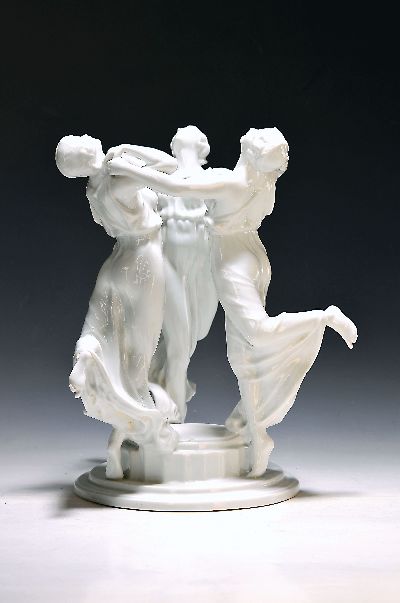Porzellangruppe/-Figur, Rosenthal, "Festreigen", Entwurf Karl Himmelstoss um 1913, Ausformung um 1915-20, Rosenthal Selb Bavaria, weiß, H. ...