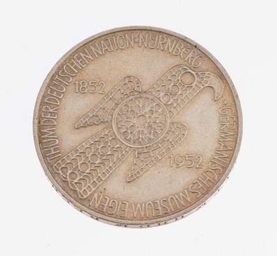 Silbermünze 5 Mark, Deutschland, 1952, Germanisches Museum Nürnberg
