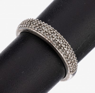 Diamant-Ring, 925er Silber, 50 8/8 -Diamanten zus. ca. 0.30 ct l.get.Weiß/p, RW 55, ca. 2.3 g
