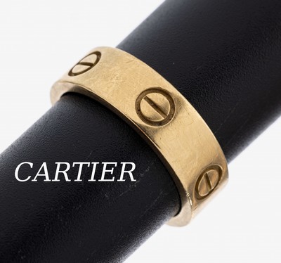 18 kt Gold CARTIER Ring, GG 750/000, aus der LOVE-Serie, RW 57, ca. 9.3 g, sign. und num., mit orig. Etui