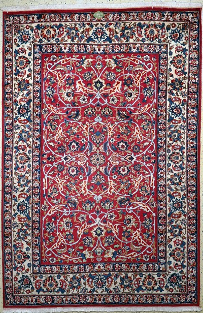 Yazd signiert, Persien, Mitte 20.Jhd, Wolleauf Baumwolle, ca. 298 x 198 cm, EHZ: 1-2