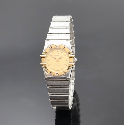 OMEGA Constellation Damenarmbanduhr Referenz 795.1076, Schweiz um 1990, quarz, Edelstahl/Gold inkl. orig. Gliederband m. Faltschl., Boden aufgedr., ...