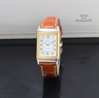 Jaeger-LeCoultre Reverso Armbanduhr Referenz 250.5.86, Schweiz um 2000, Handaufzug, um 180 Grad drehb. Wendegeh. in Stahl/Gold komb. inkl. orig. ...