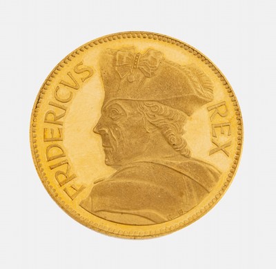 Goldmedaille, GG 900/000, AV: Fidericus Rex, D. ca. 3 cm, ca. 17.4 g