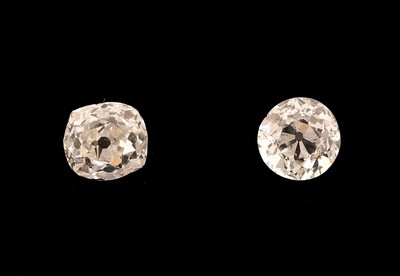 Lot 2 lose Altschliffdiamanten, zus. ca. 0.81 ct Weiß/p 1