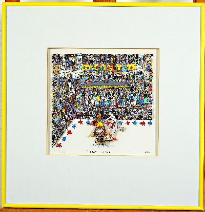 James Rizzi, 1950-2011 New York, The Champ, dreidimensionale Farbserigraphie, handsigniert, num. 10/350, dat. 1992, ca. 21x22cm, PP, u.Gl., R. ca. ...