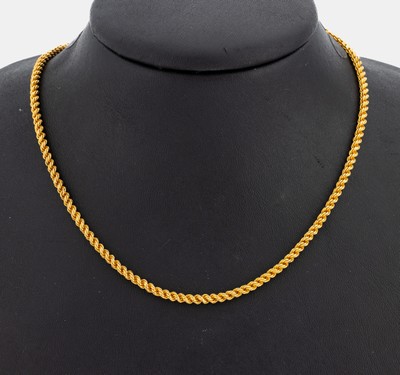 18 kt Gold Kette, GG 750/000 gepr., gekordelt, L. ca. 63 cm, S-Schließe, ca. 30.9 g