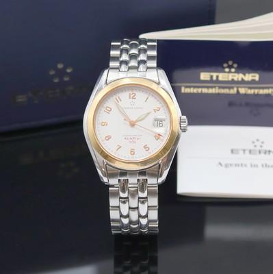 ETERNA seltene Herrenarmbanduhr Chronometer Kontiki 1958 Referenz 1573.47, Automatik, Edelstahl/Gold kombiniert inkl. Gliederband m. dopp. Faltschl., ...