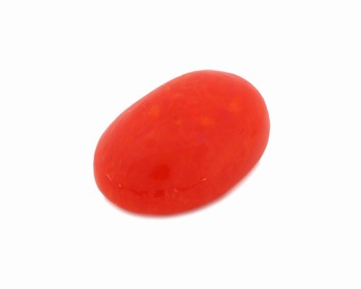 Loser roter Opal, 17.70 ct, Red Multi Fire, ca. 21.57 x 15.45 x 10.28 mm, ovaler Cabochon,Herkunft Äthiopien