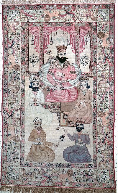 Antiker Kerman"Ravar", Persien, 19.Jhd, Wolle auf Baumwolle, ca. 230 x 142 cm, EHZ: 2(König Teimur Kourkani).