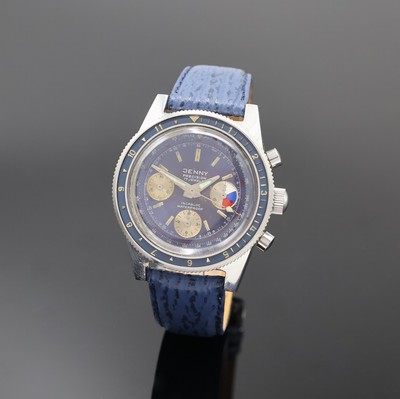 JENNY/OLLECH & WAJS Precision Armbandchronograph, Schweiz um 1970, Handaufzug, Edelstahlgeh., Boden u. Krone verschr., Bakelitt-Lünette beids. ...