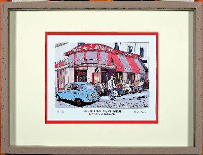 Rob Eric, 1954-2013, The fabulous life of Amelie, Café des 2 Moulins, 3D-Grafik, sign. und dat. 2009, num. 99/125, ca. 14x20cm, PP, u.Gl., R. ca. ...