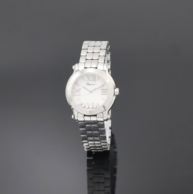 CHOPARD Damenarmbanduhr Serie Happy Sport Referenz 8509, Schweiz um 2015, quarz, Edelstahlgeh. inkl. Gliederband m. dopp. Faltschl., Boden 6-fach ...