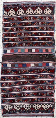 Weramin Doppeltasche"relif" antik, Persien , 19.Jhd, Wolle auf Wolle, ca. 137 x 68 cm, EHZ: 2