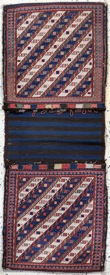 Shahsawan Doppeltasche antik, Persien, 19.Jhd, Wolle auf Wolle, ca. 143 x 56 cm, EHZ:2
