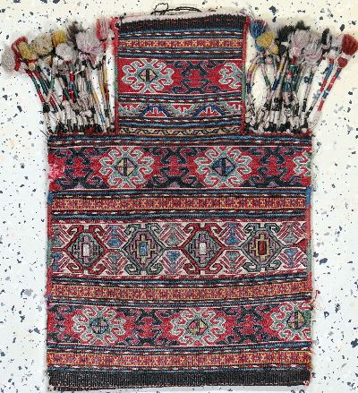 Shahsawan Salztasche, Persien, 19.Jhd, Wolle auf Wolle, ca. 57 x 40 cm, EHZ: 2