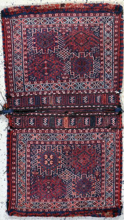 Bachtiar Doppelttasche, Persien, um 1900, Wolle auf Wolle, ca. 105 x 58 cm, EHZ: 2